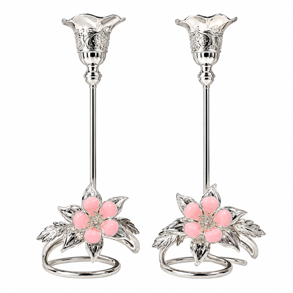 Flower Candle Stand Set of 2 Large