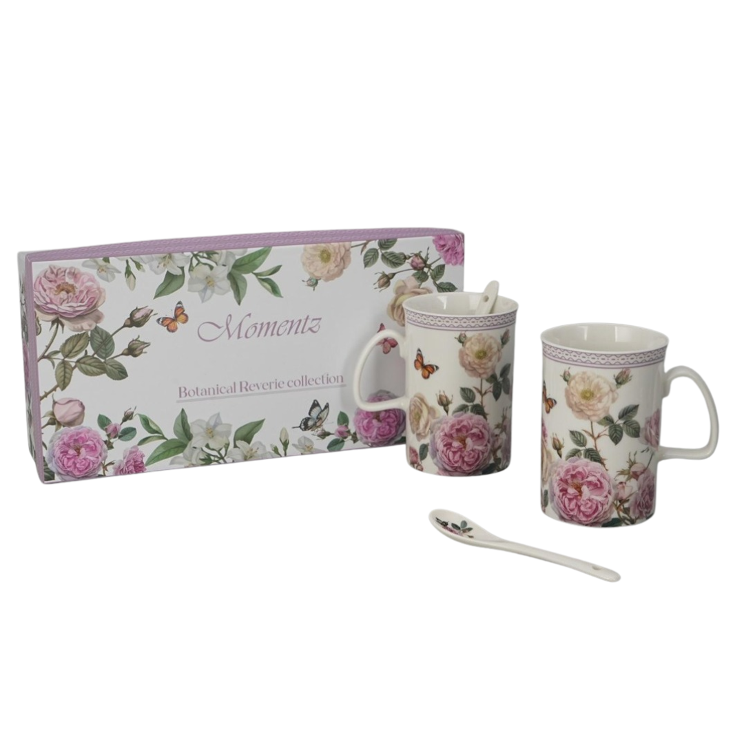 Floral 2pcs Mug Set with Spoon