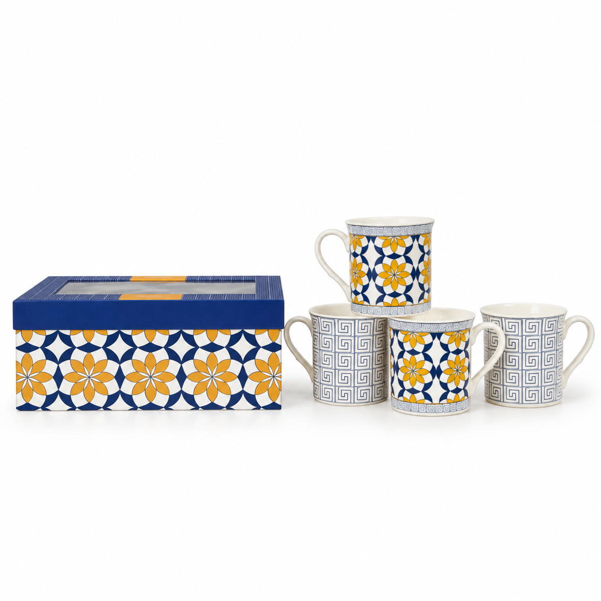 Royal Bloom & Greek 4pcs Mug Set