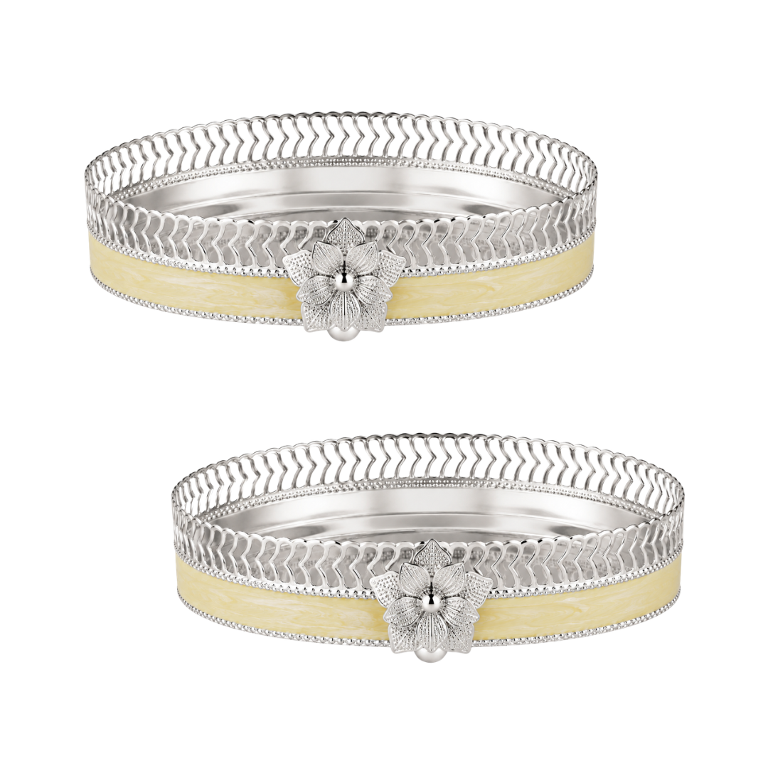 Majestic Bloom Oval Tray Set of 2