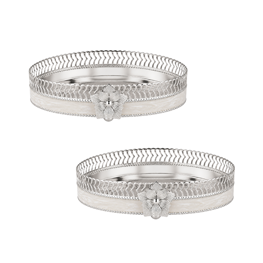 Majestic Bloom Oval Tray Set of 2
