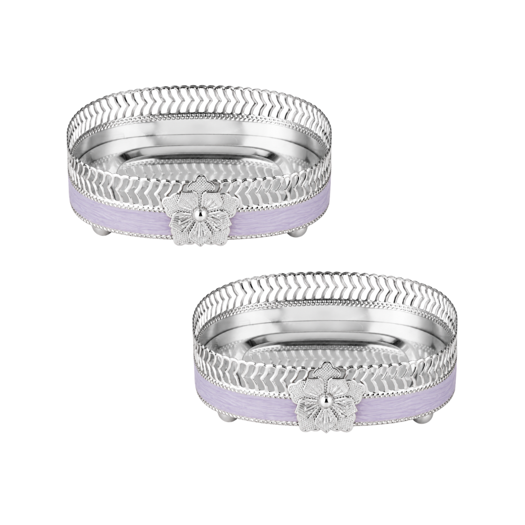 Majestic Bloom Square Tray Set of 2