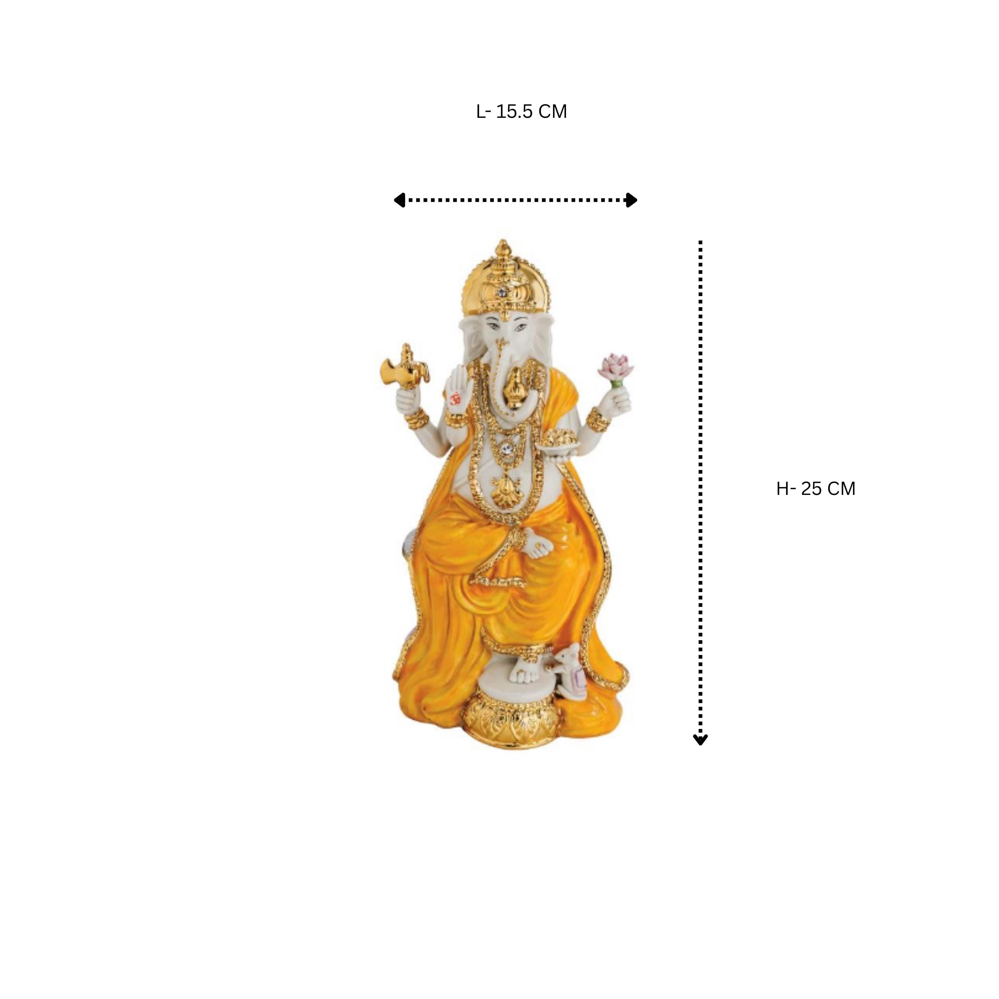 Ganesh ji Porc. Small- Colored