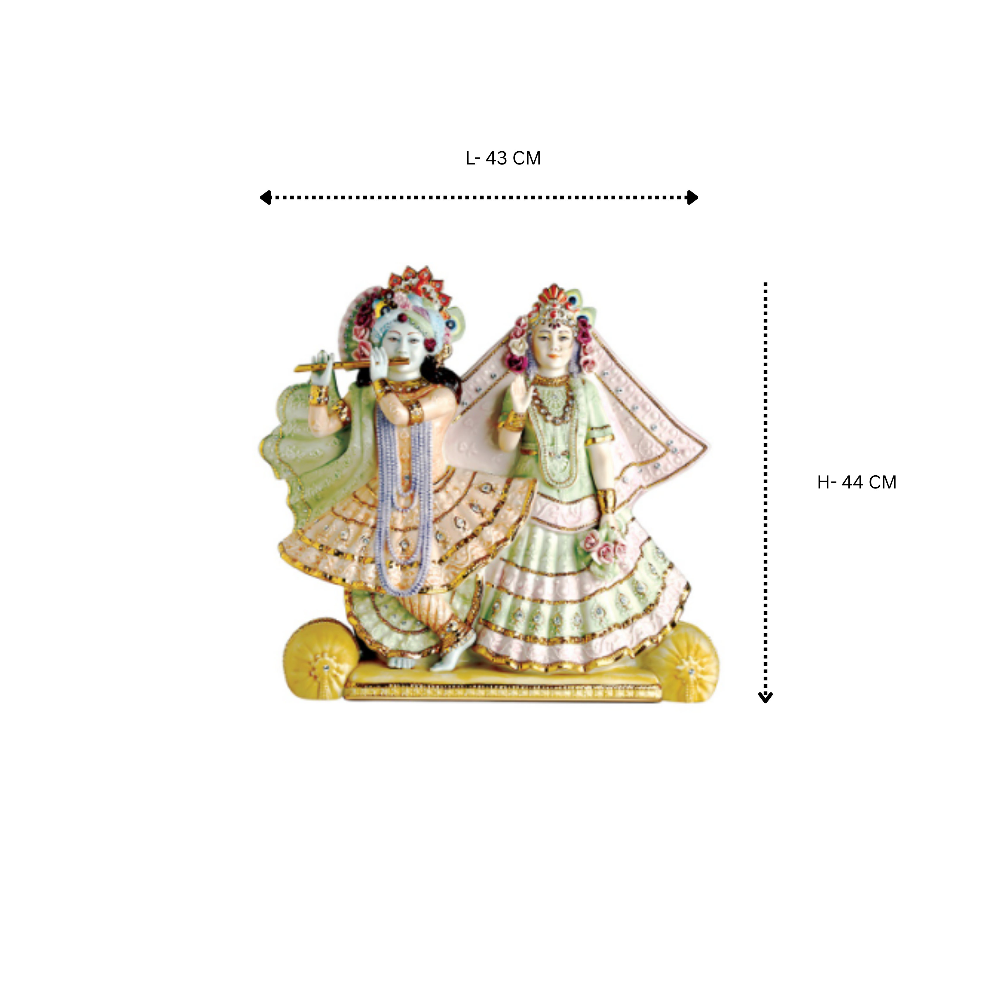 Radha Krishna Porc.- Colored