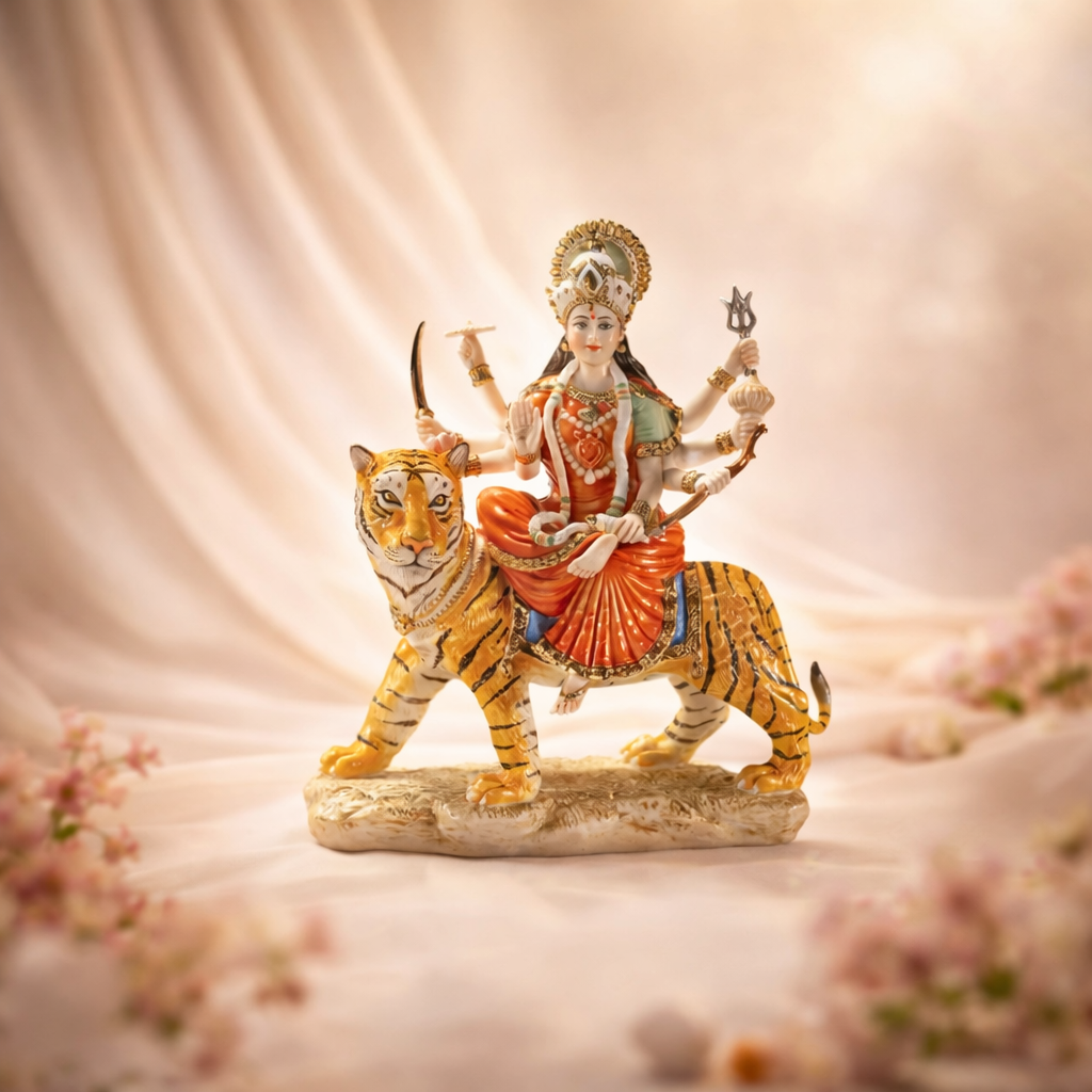 Porc. Maa Durga (H-36 cm)- Colored