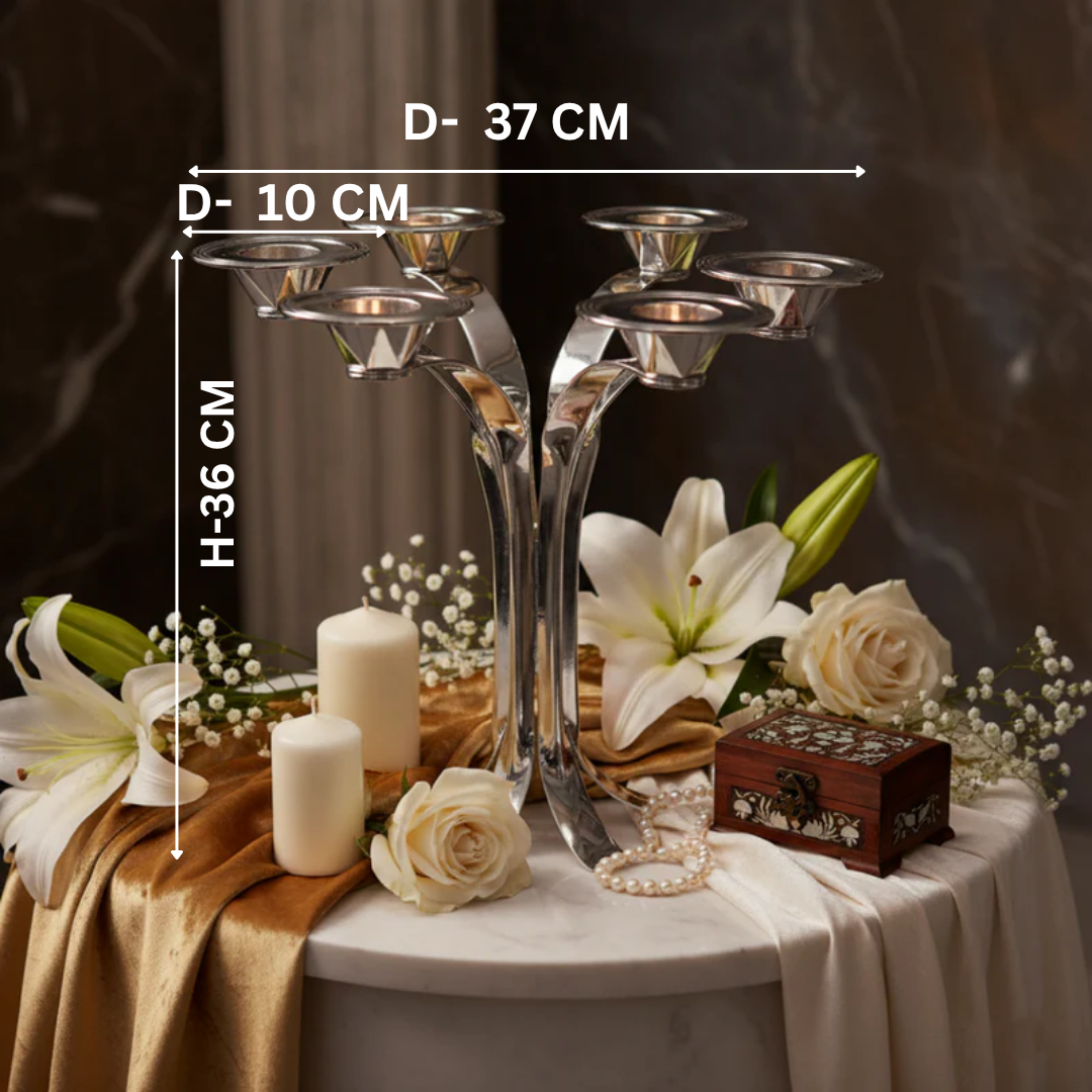 6-in-1 Candle Stand- Silver
