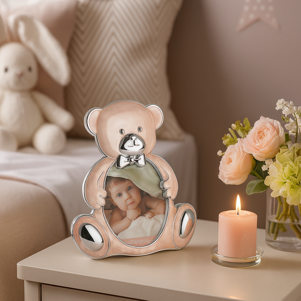 TEDDY BEAR PHOTO FRAME PINK
