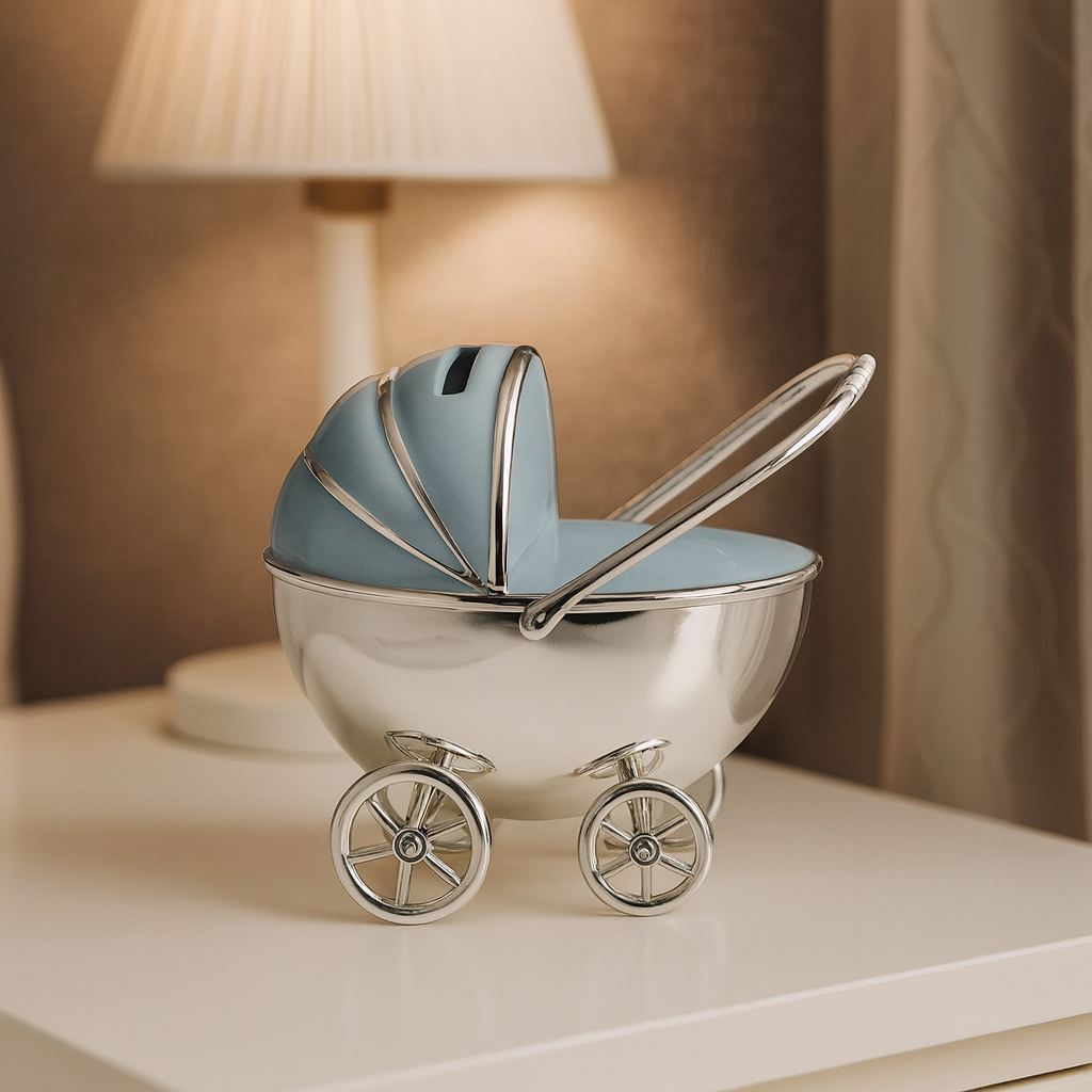 Baby Carriage Money Bank – Blue