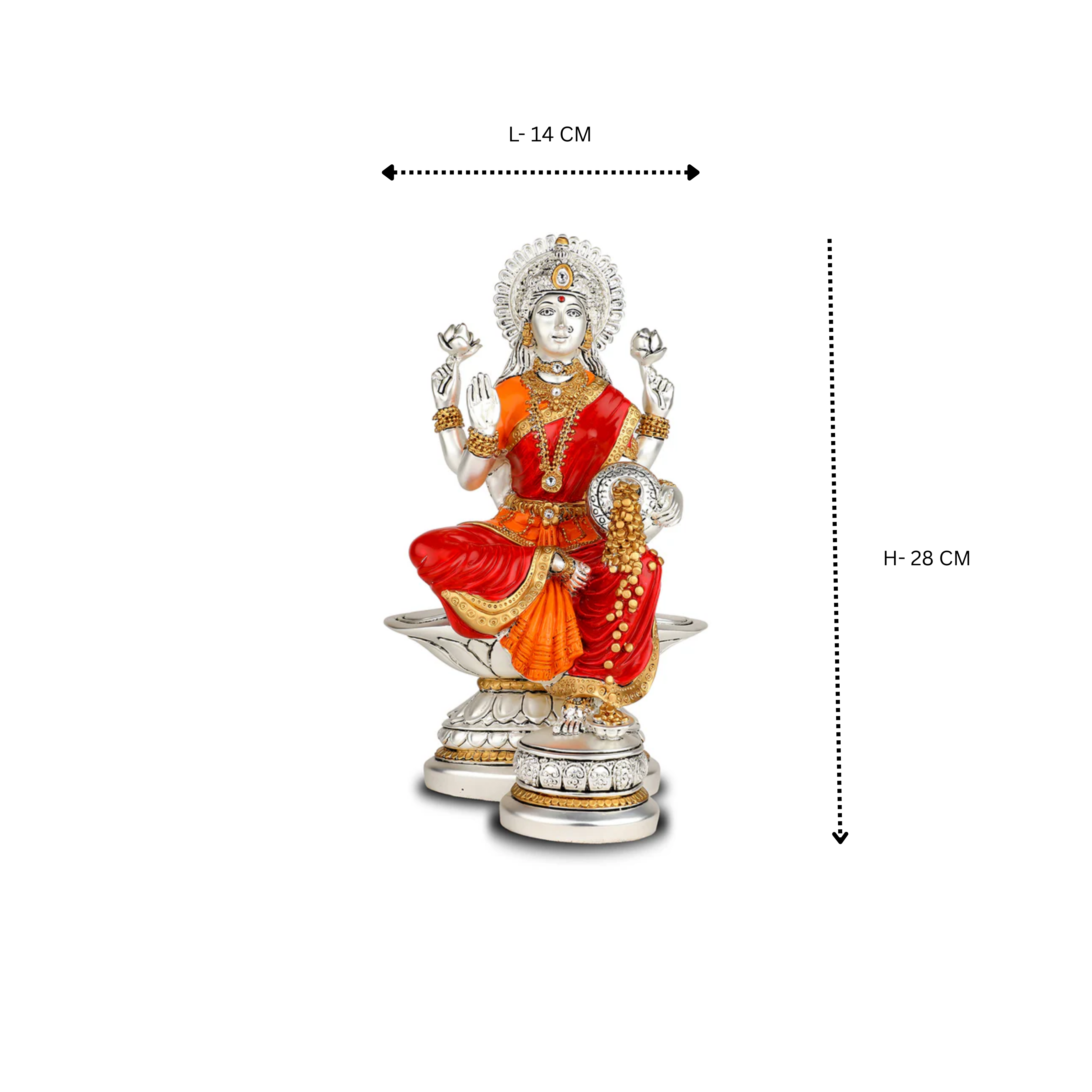 Silver color siting laxmi (h-30.5)- Silver