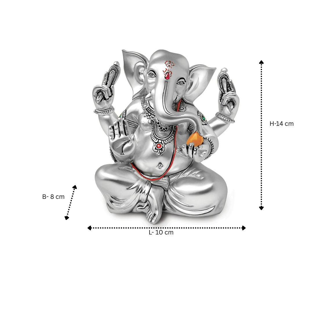 Matt Ganesha (h-14 cm)- Silver