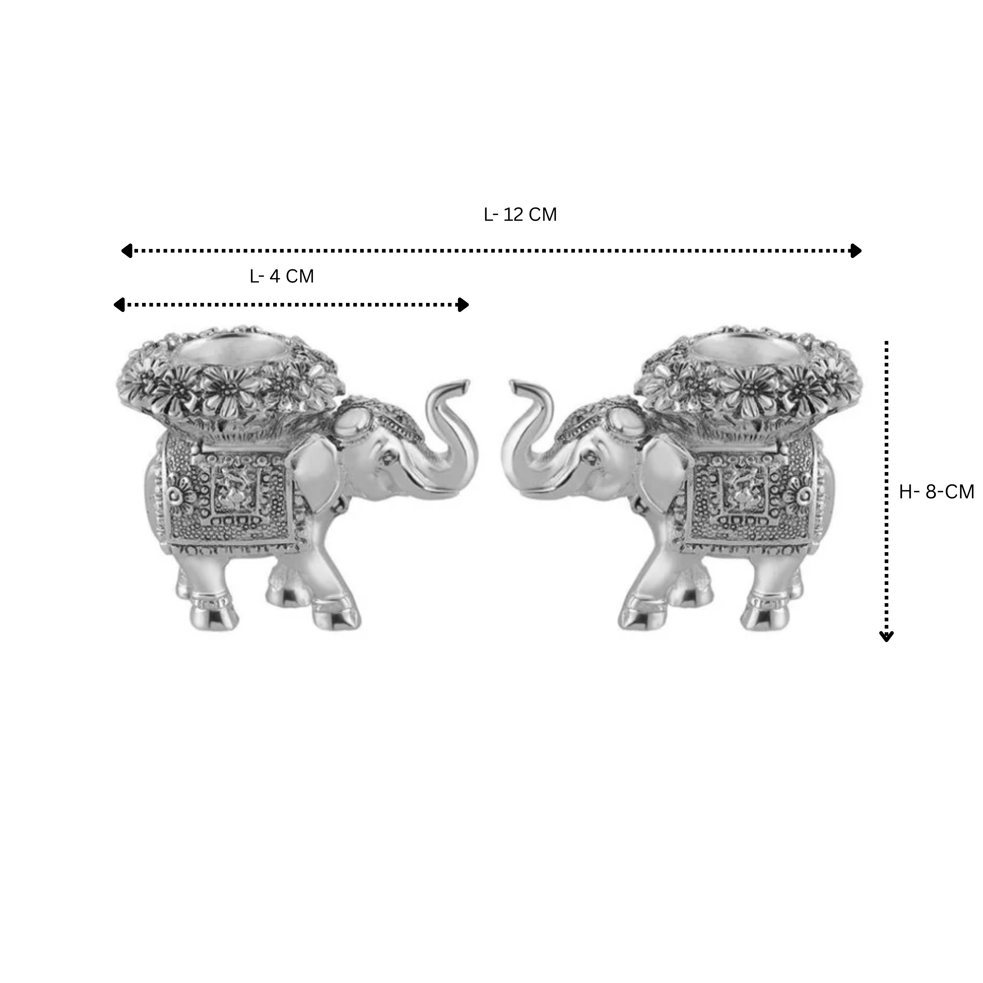 Set of 2 Elephant Candle Holder