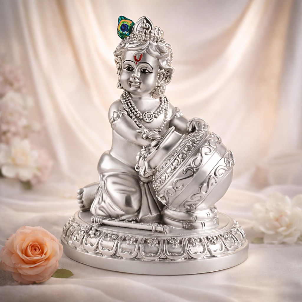 Bal Gopal with makhan- Silver