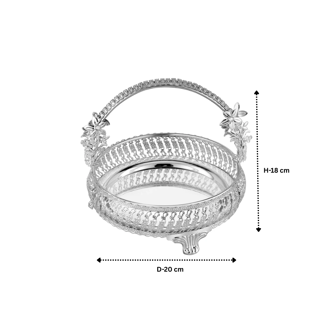Basket With handle Silver