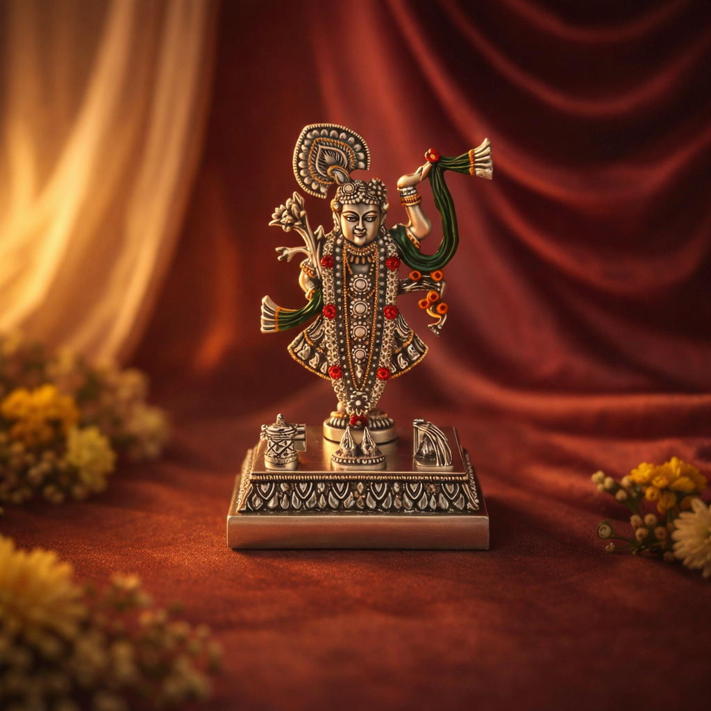 Shrinath Ji Silver Antique Finish