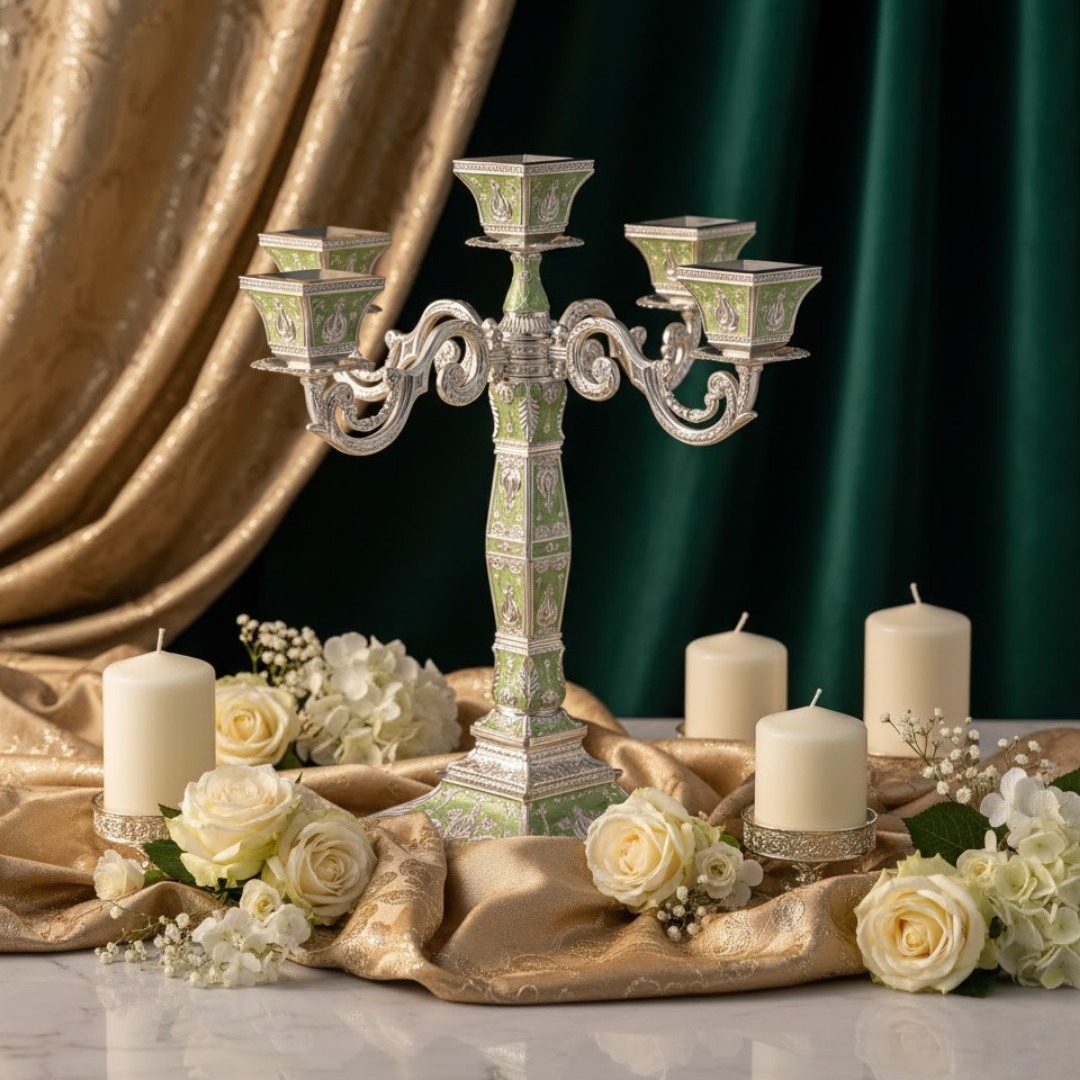 5 in 1 Candle Stand green