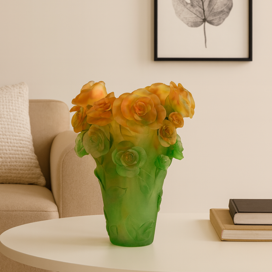Blossom Brilliance Crystal Colored Flower Vase