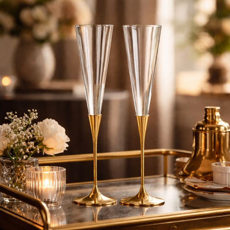 Champagne Flute Set Of 2 Gold