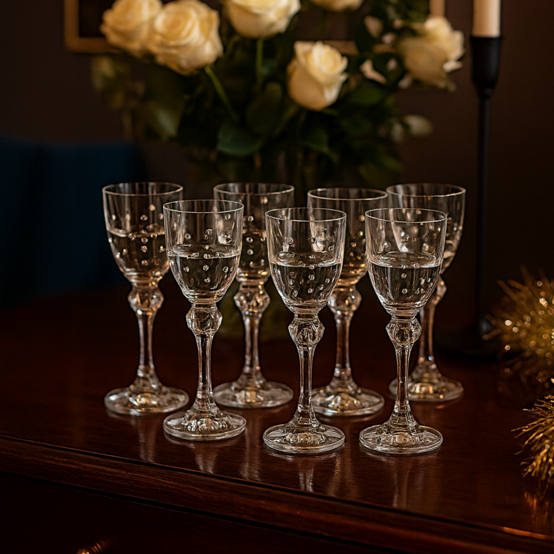 Set of 6 Swarovski Shot champagne Glasses CLEAR NA