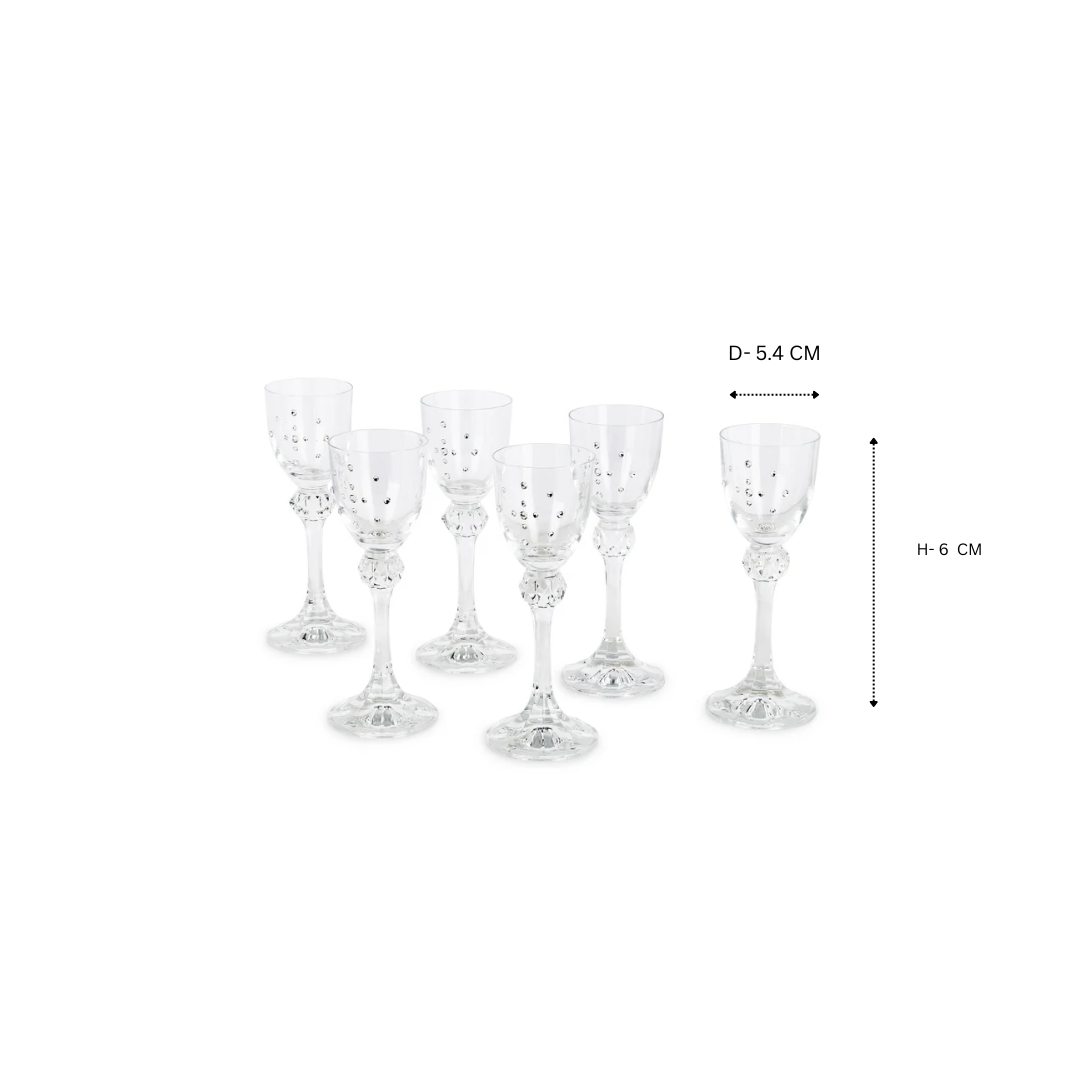 Set of 6 Swarovski Shot champagne Glasses CLEAR NA