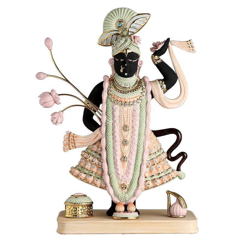 Momentz Idol Multicolor Porcelain Shrinath Ji Divinity(h-51 cm)- Colored