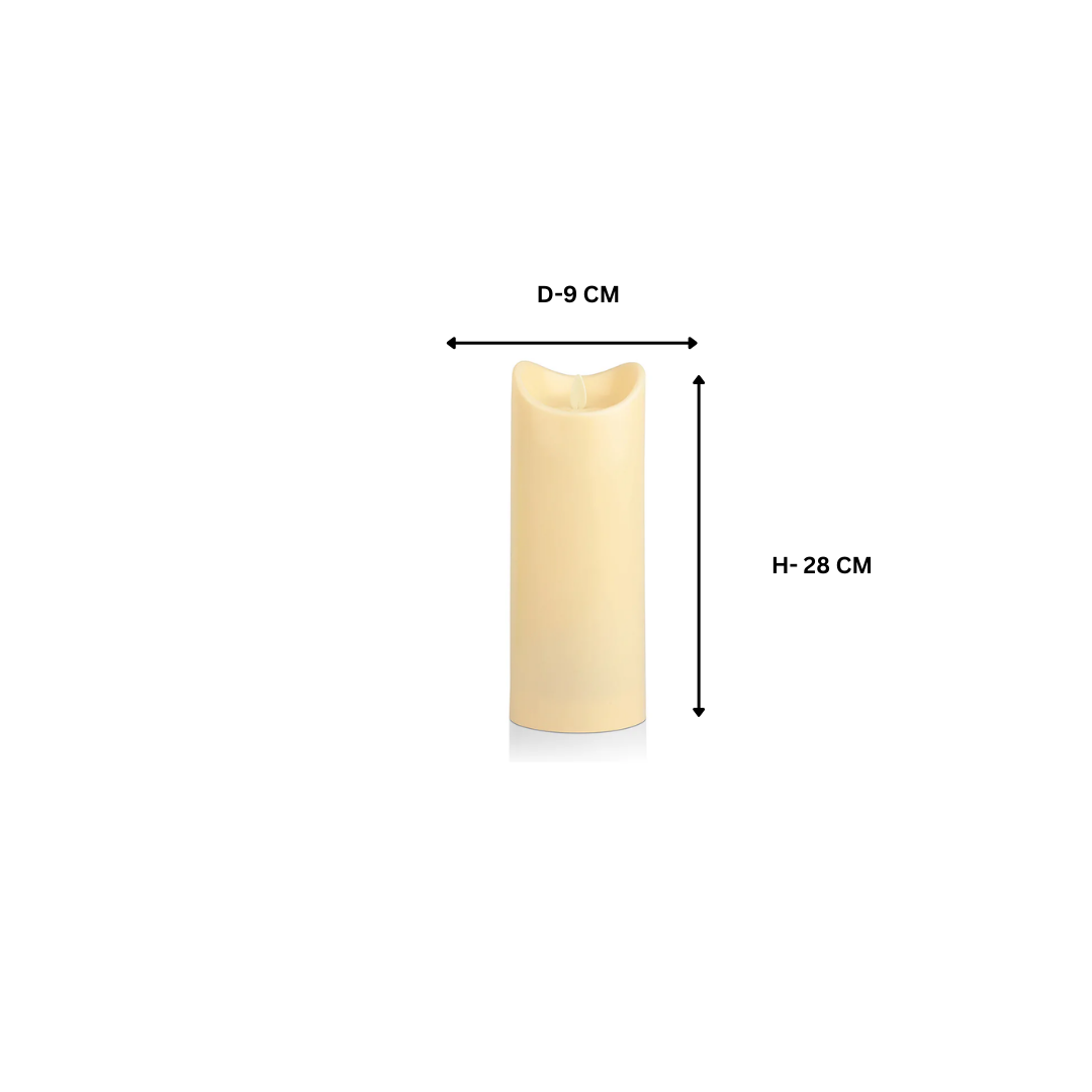 Flickering Candle large- White