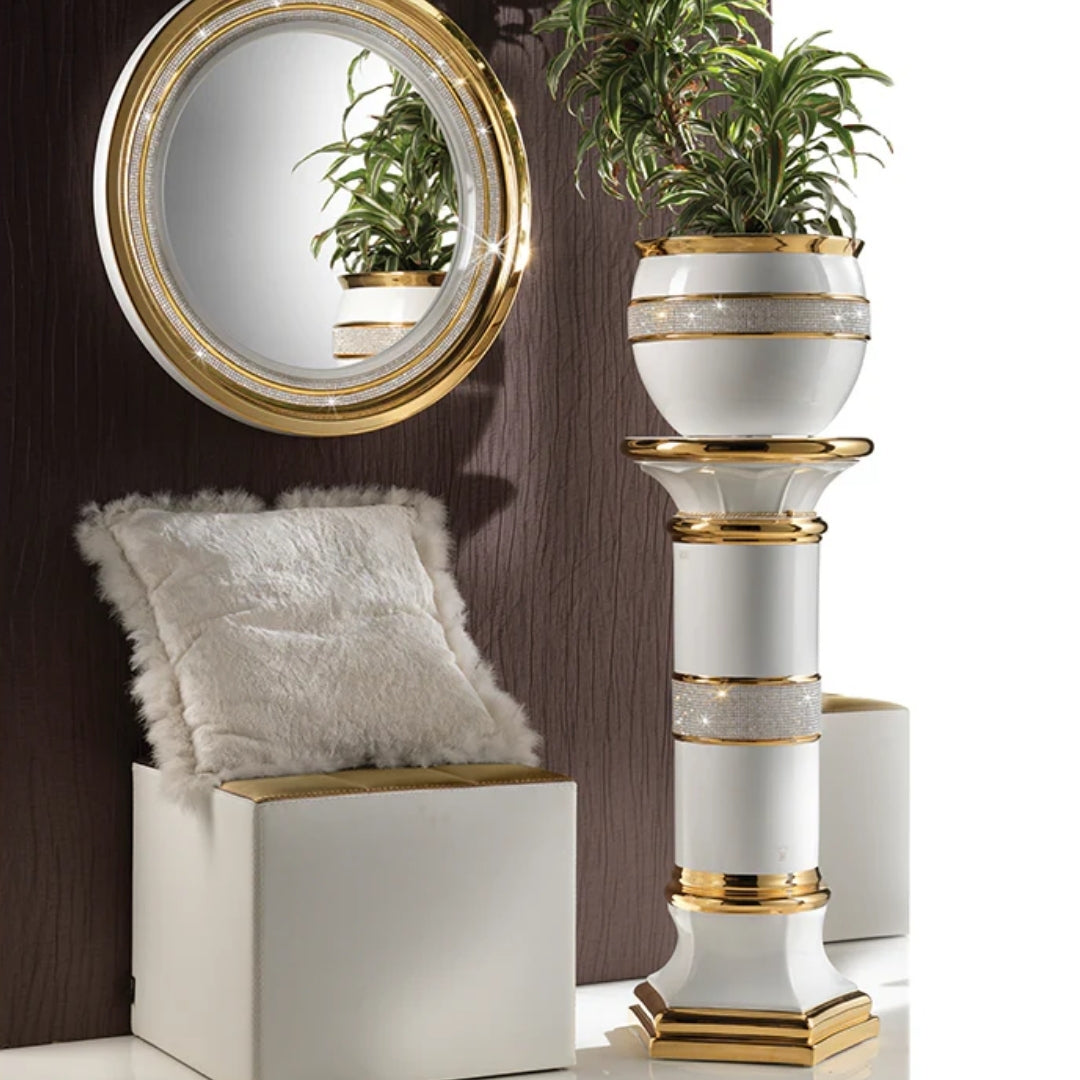 Round White Gold Bowl Porcl.