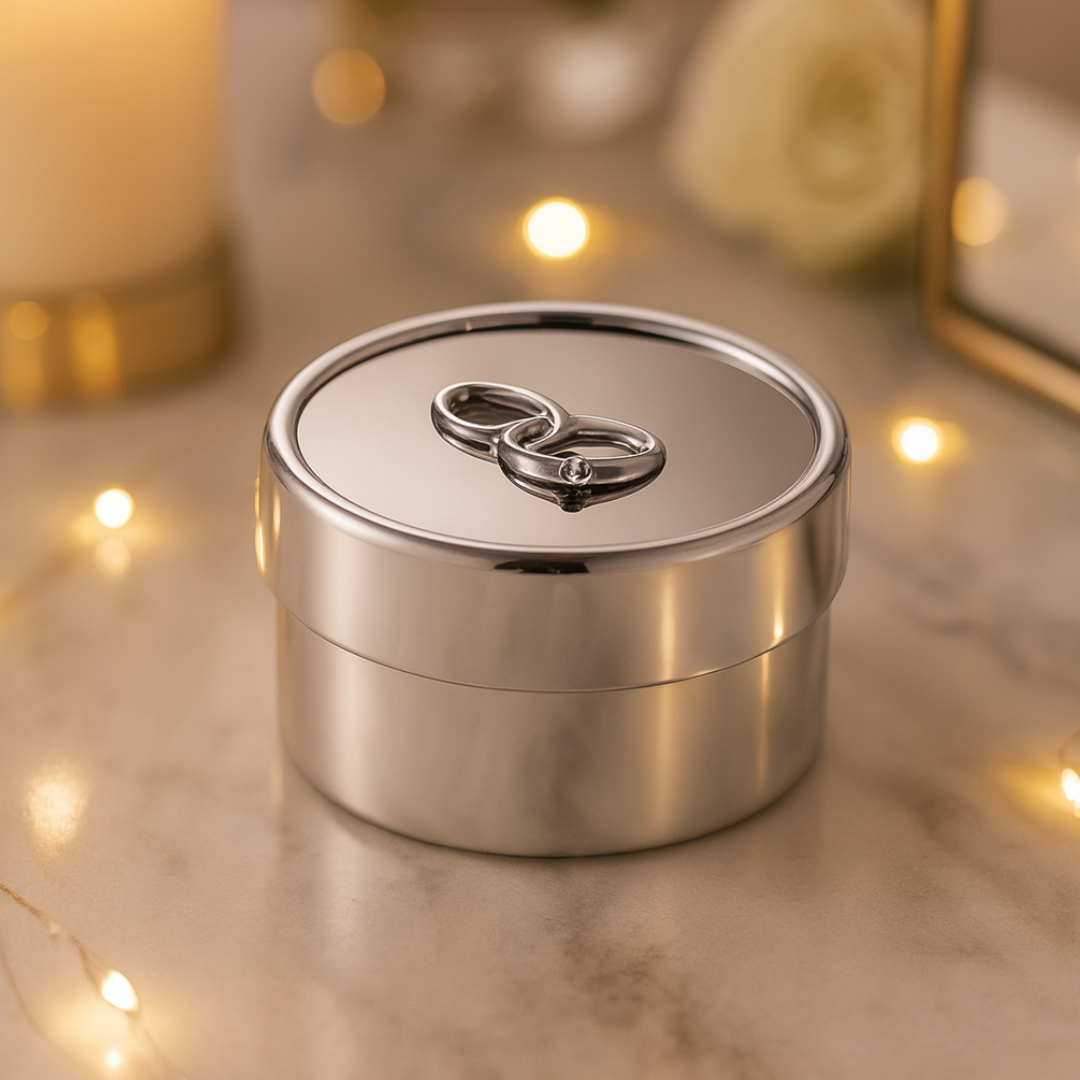 Double Ring Design Box- Silver