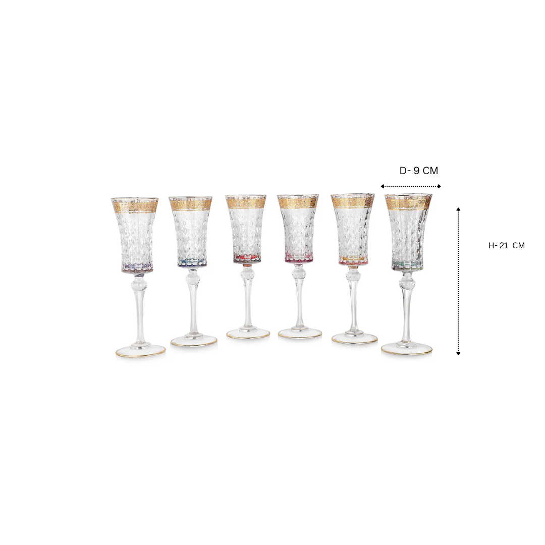 Crystal Goblet Colored- Set of 6