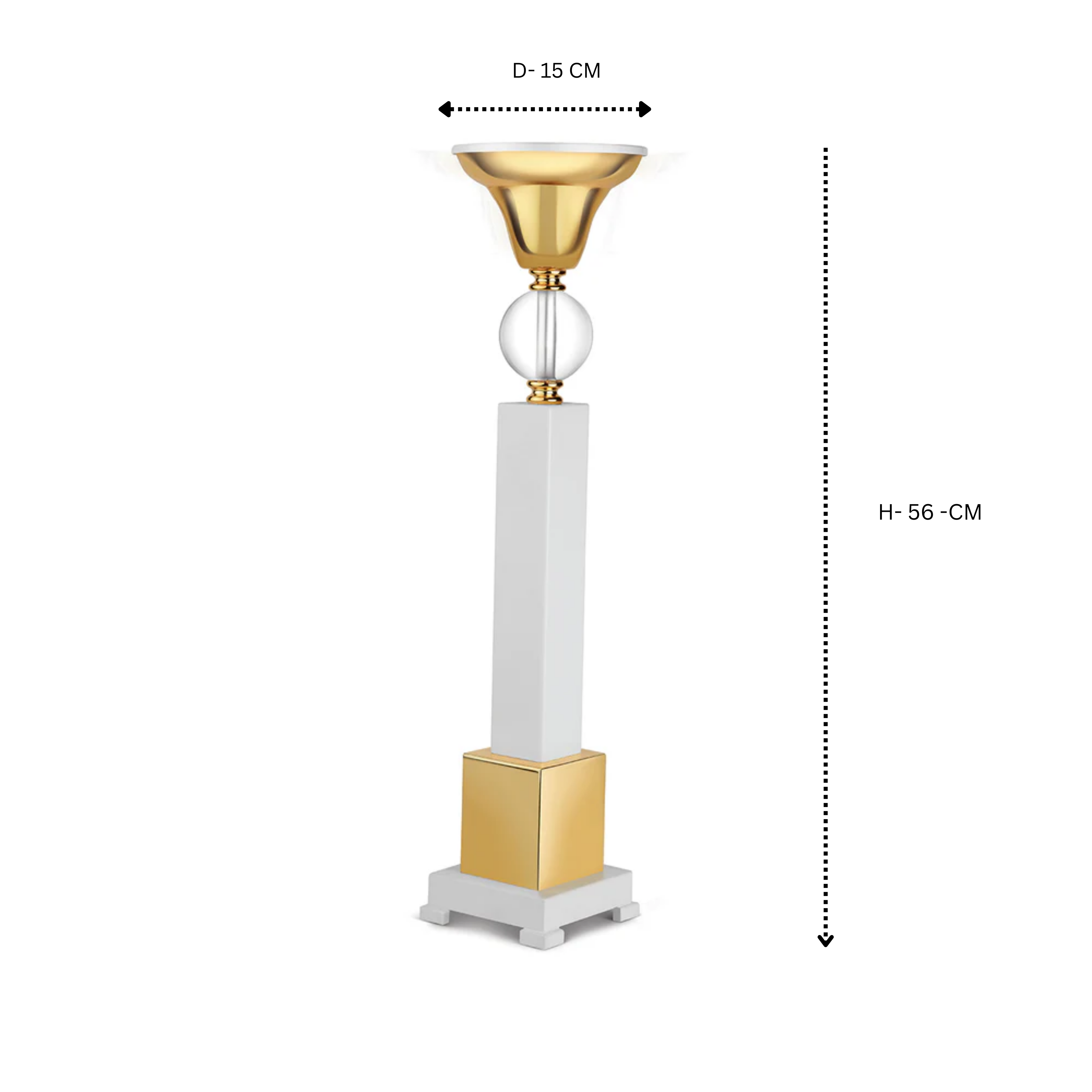 White Candle Stand -Gold