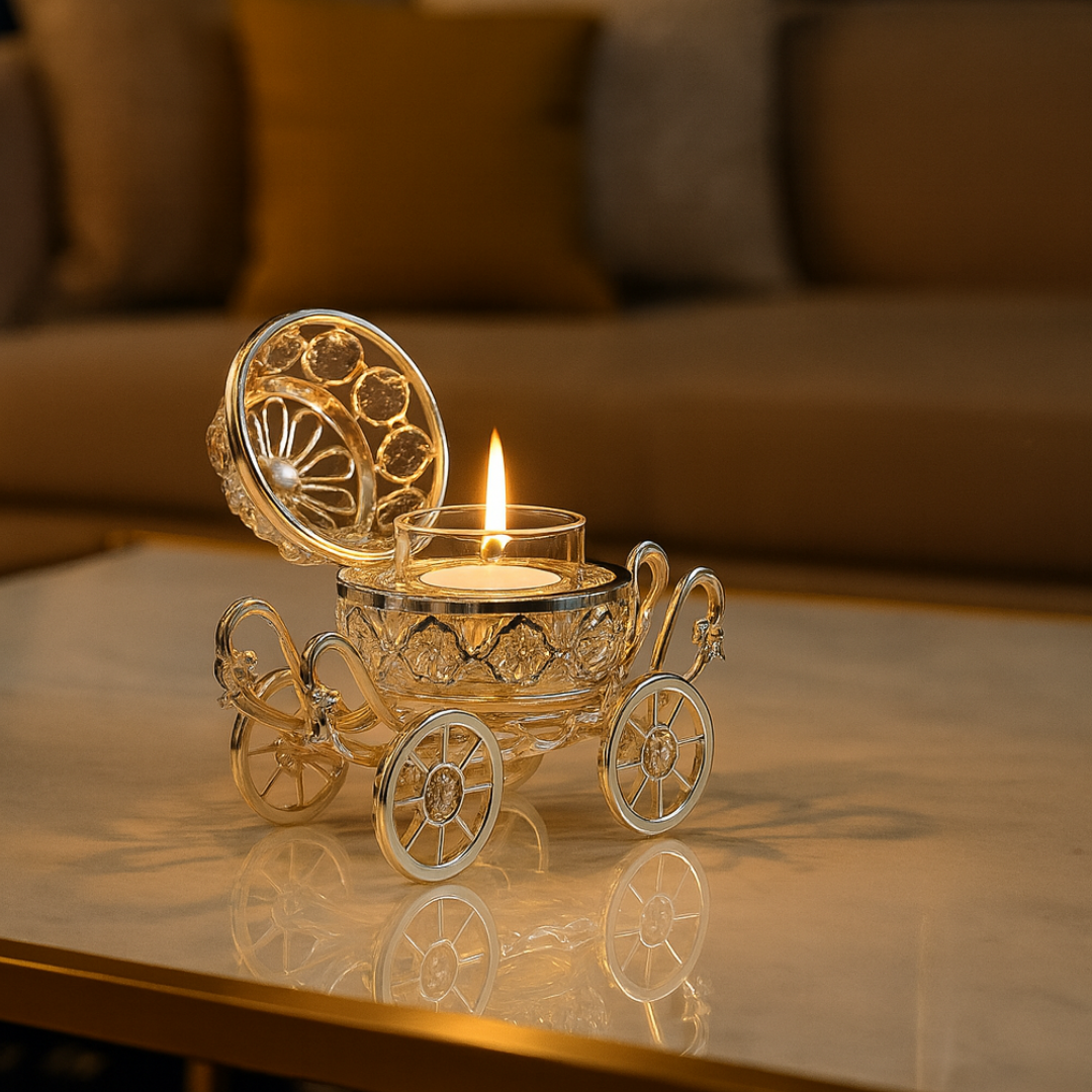 Wagon Tea Light Clear Crystal