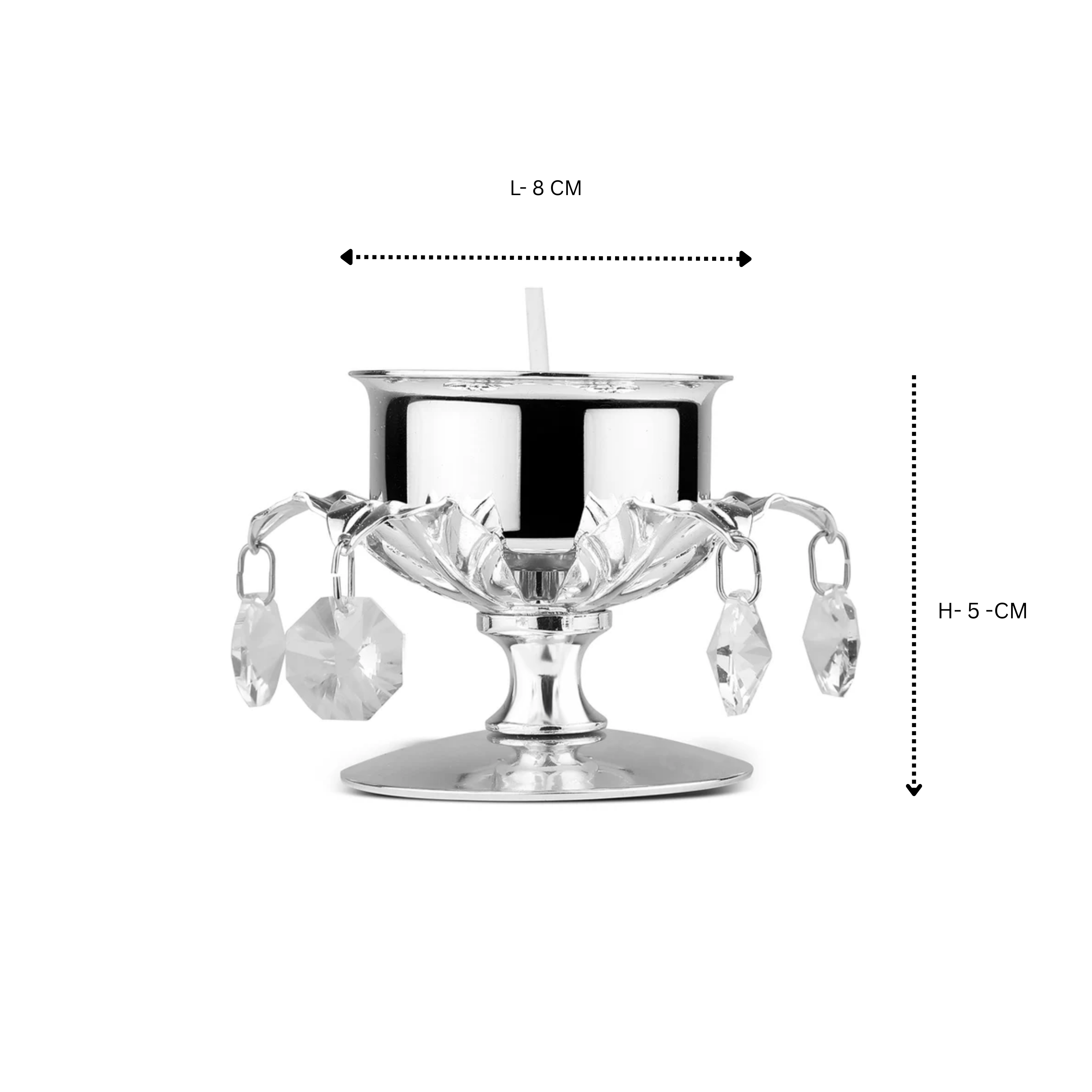 Tea Light with Crystals and Leaf