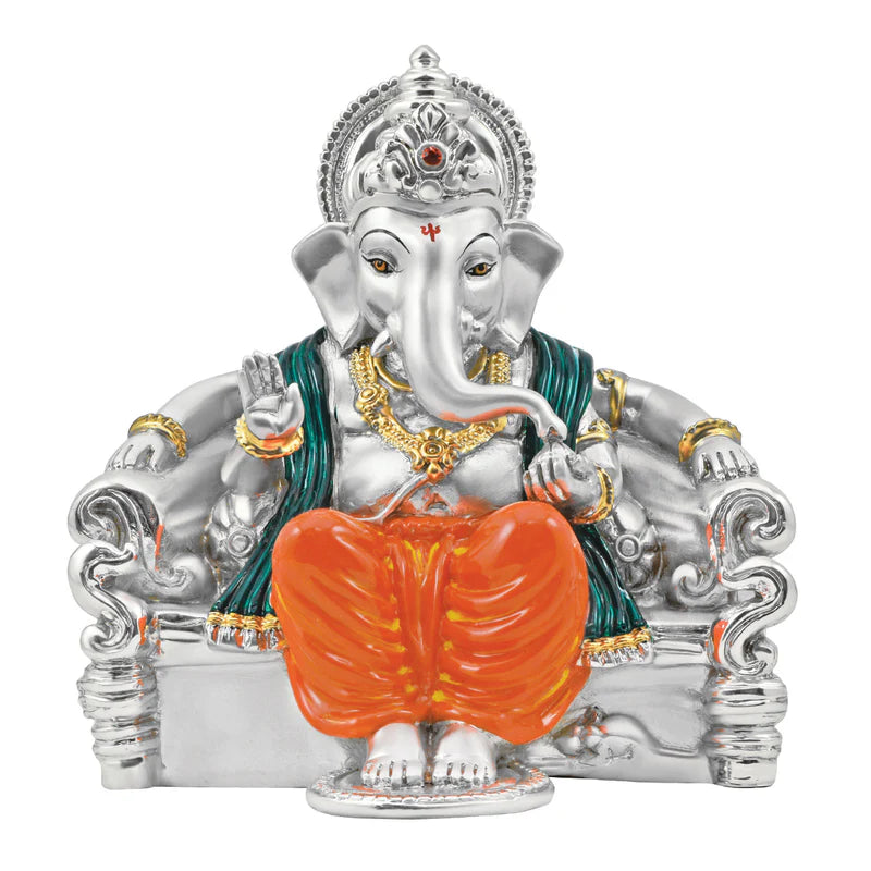 Luxury Wedding Invitation Tray with Ganesh Idol and Floral Accents