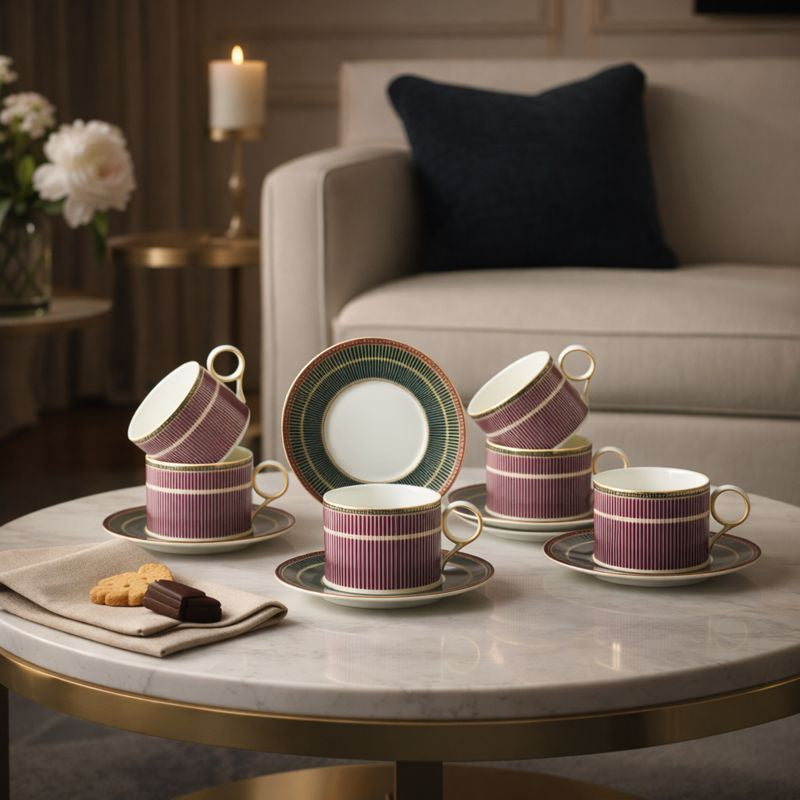 Regalia Stripes 12pcs Tea Set