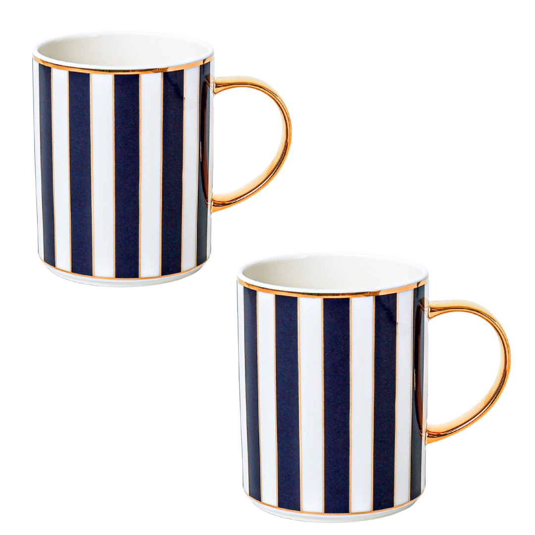 SET Of 2 MUG ROYAL BLUE SIGNATURE PORCELAIN
