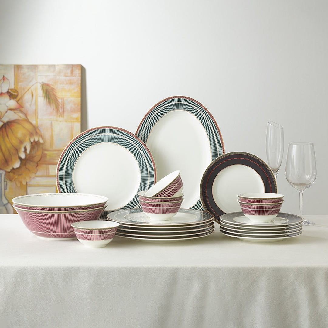 Regalia Stripes 21pcs Dinner Set