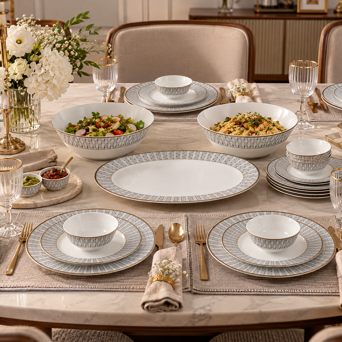Majestic weave 21pc dinner set
