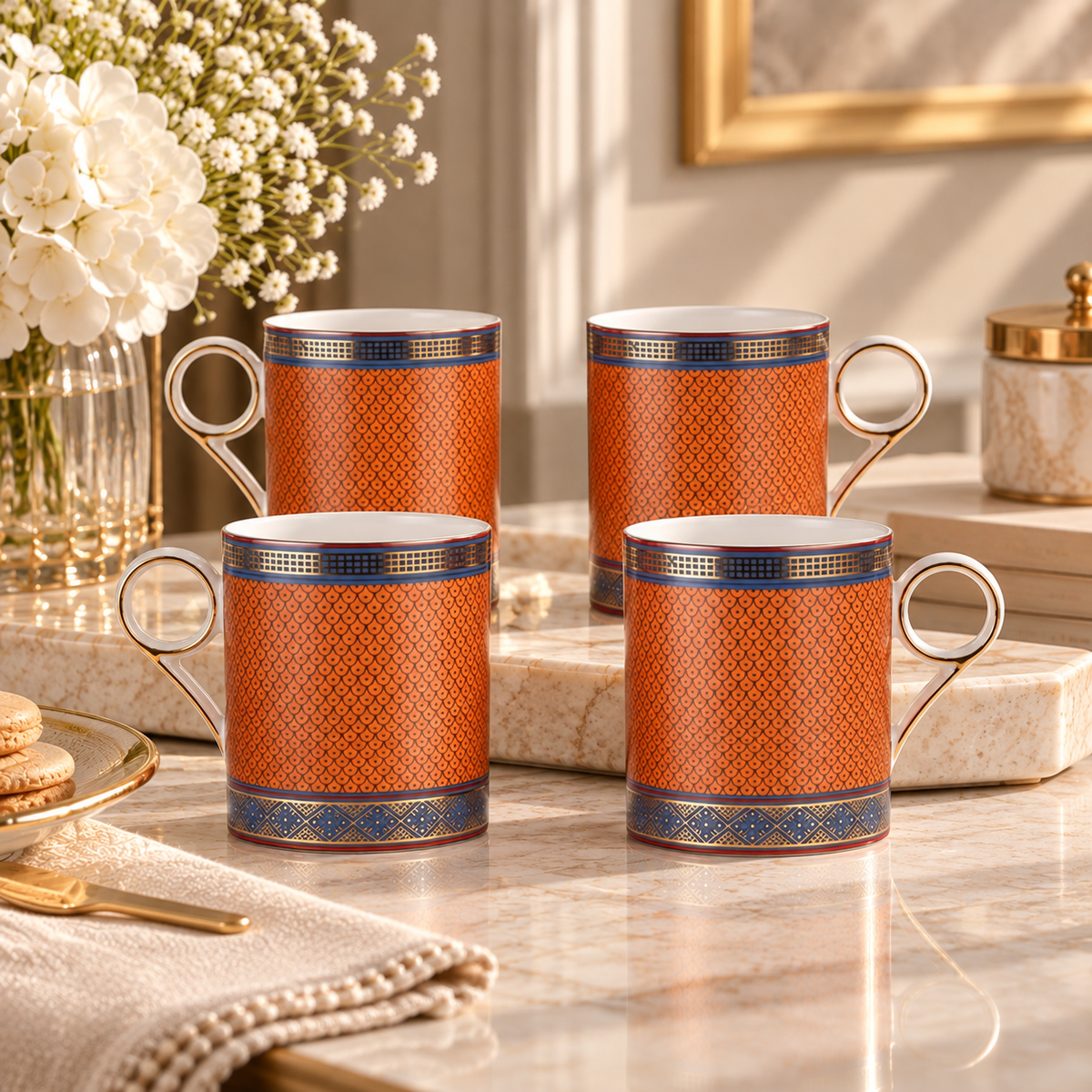 Sienna mosaic 4pcs Mug Set