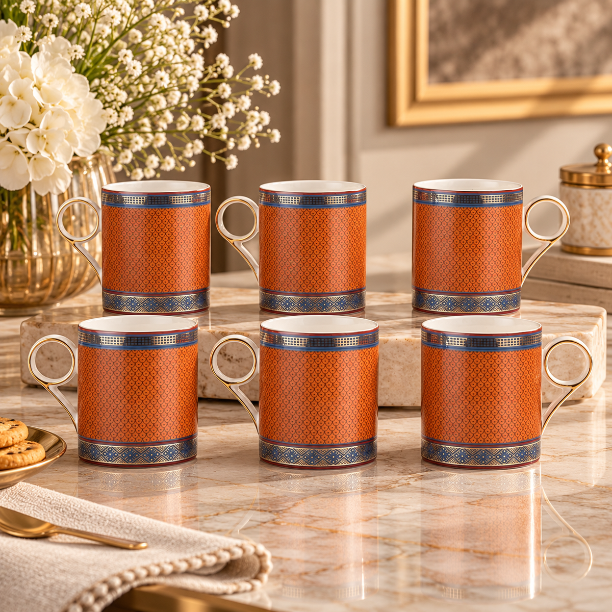 Sienna mosaic 6pcs Mug Set