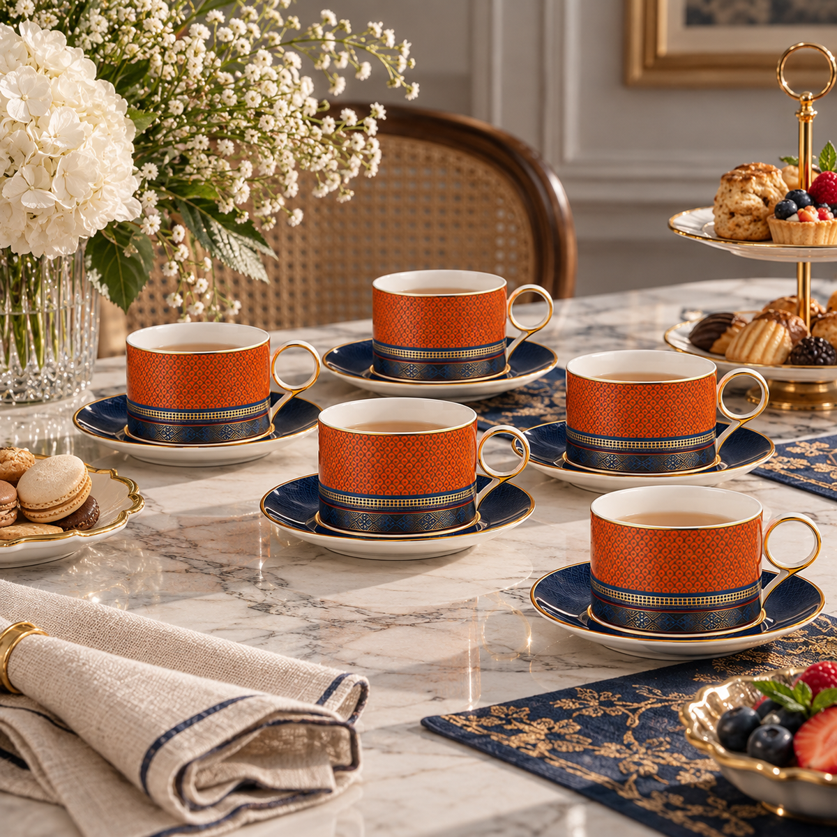 Sienna mosaic 12pc tea set
