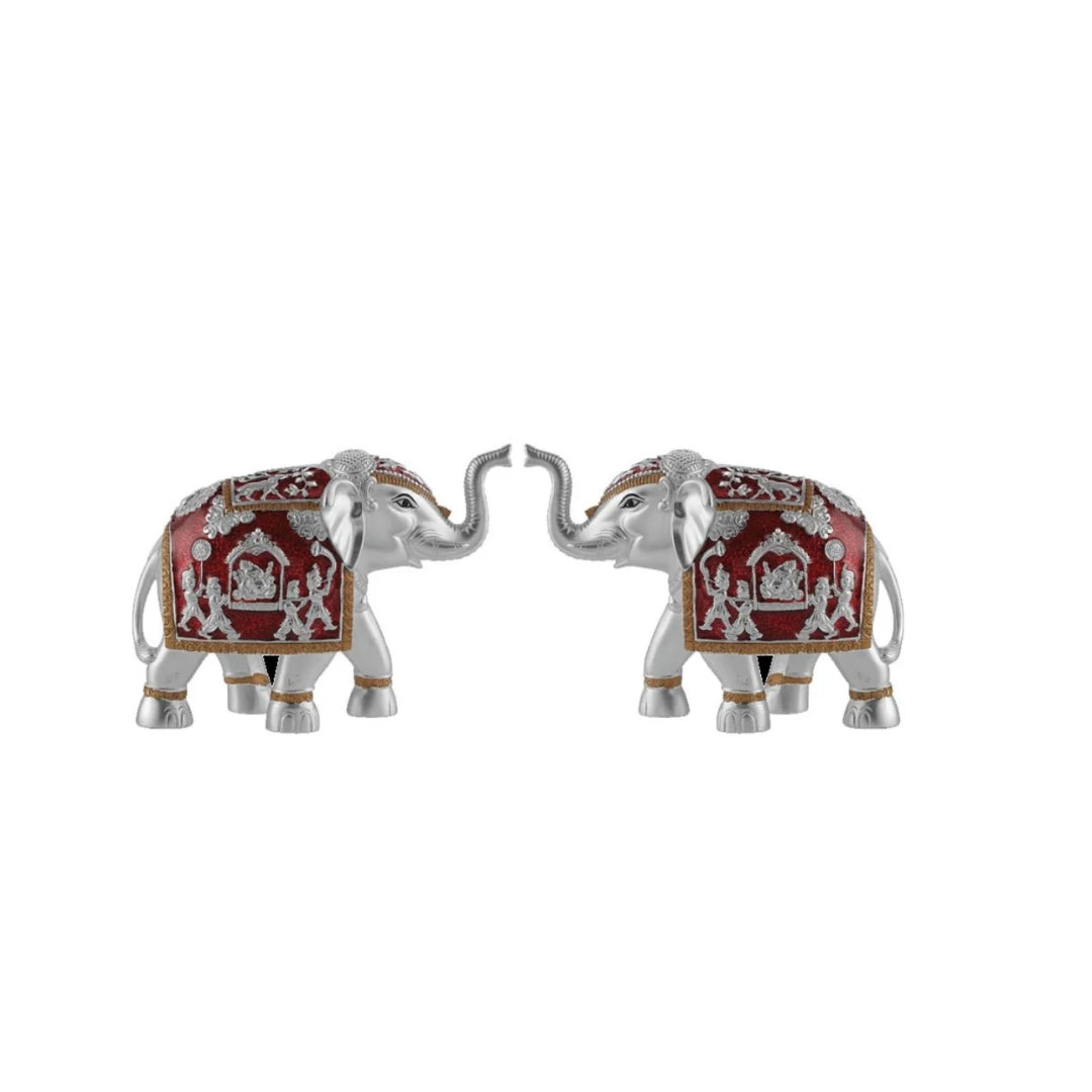 Pair of Silver Red Meena