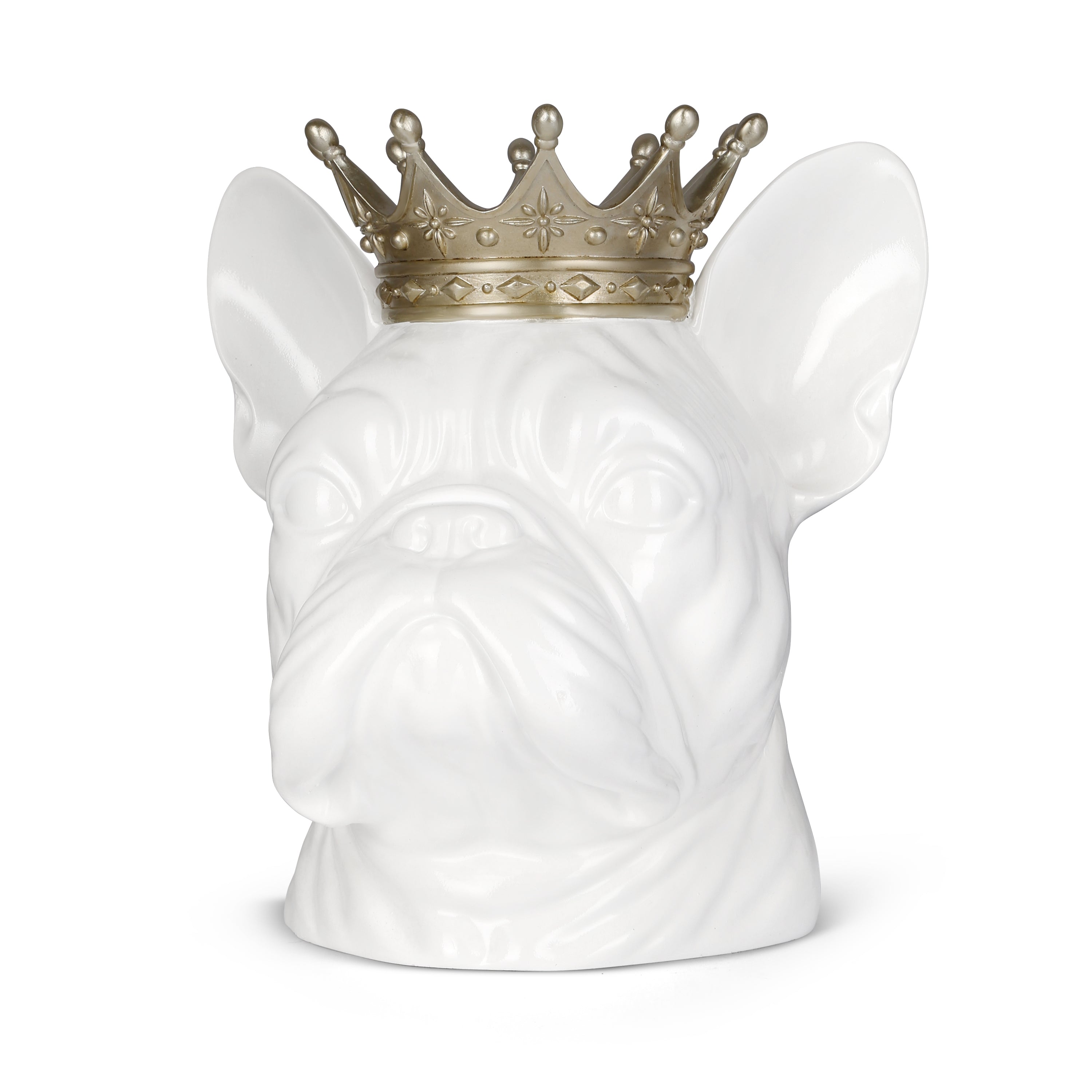 French Bull Dog Head with Crown (H-36.5CM)