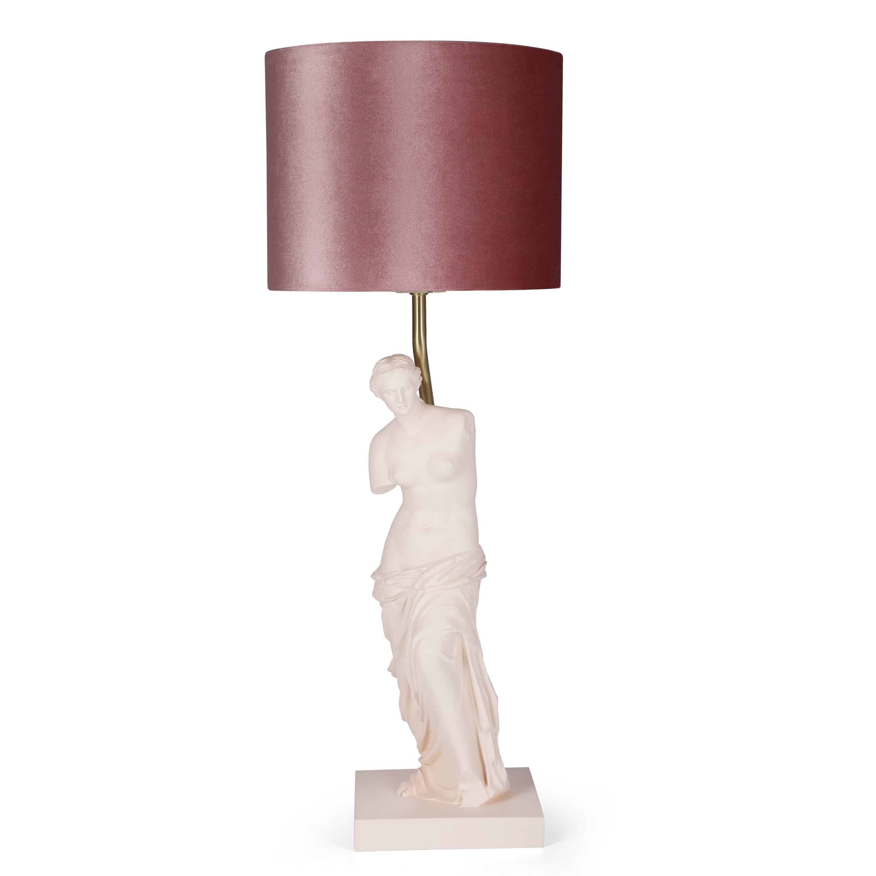 Venus de Milo Inspired Table Lamp with Burgundy Shade(63.7CM)