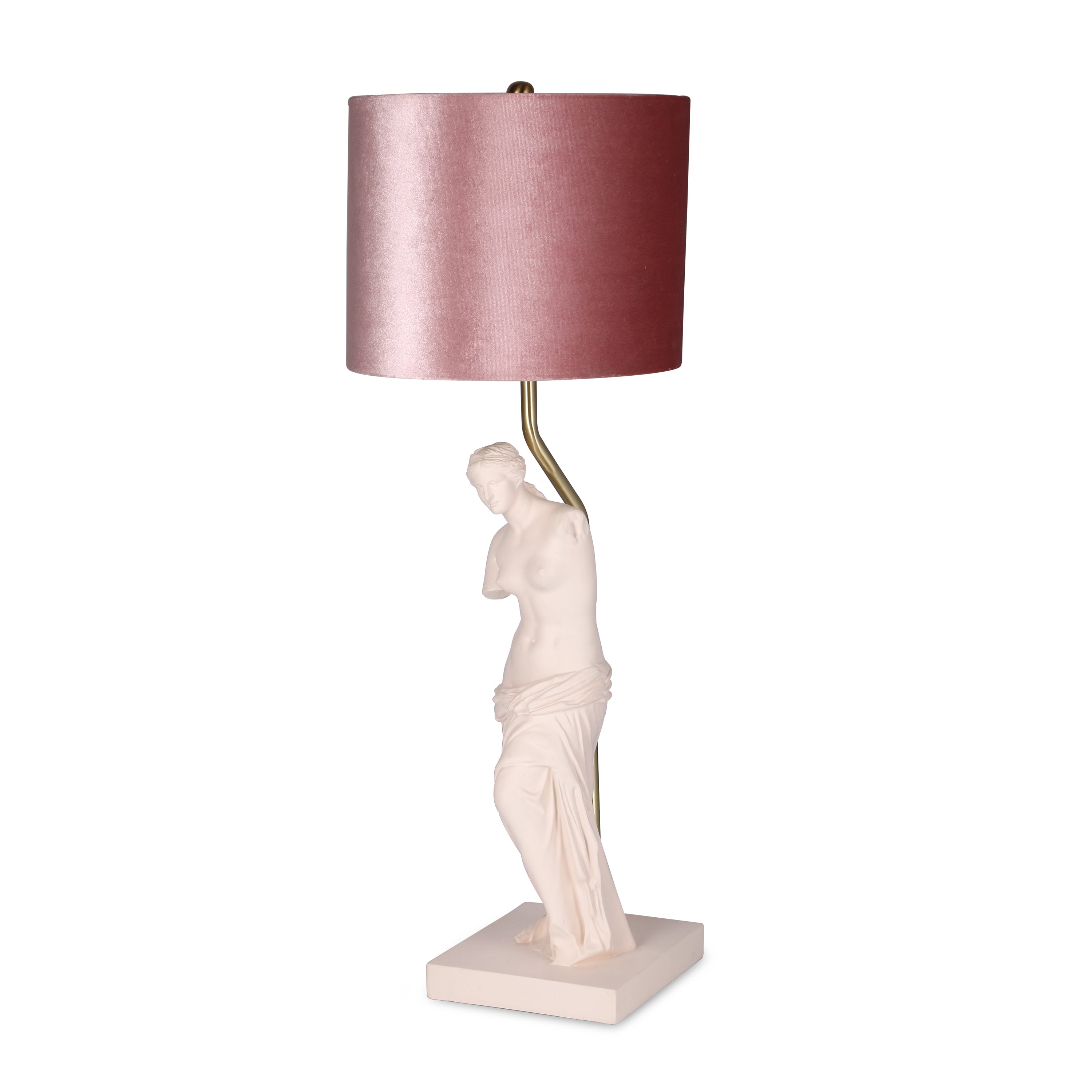 Venus de Milo Inspired Table Lamp with Burgundy Shade(63.7CM)