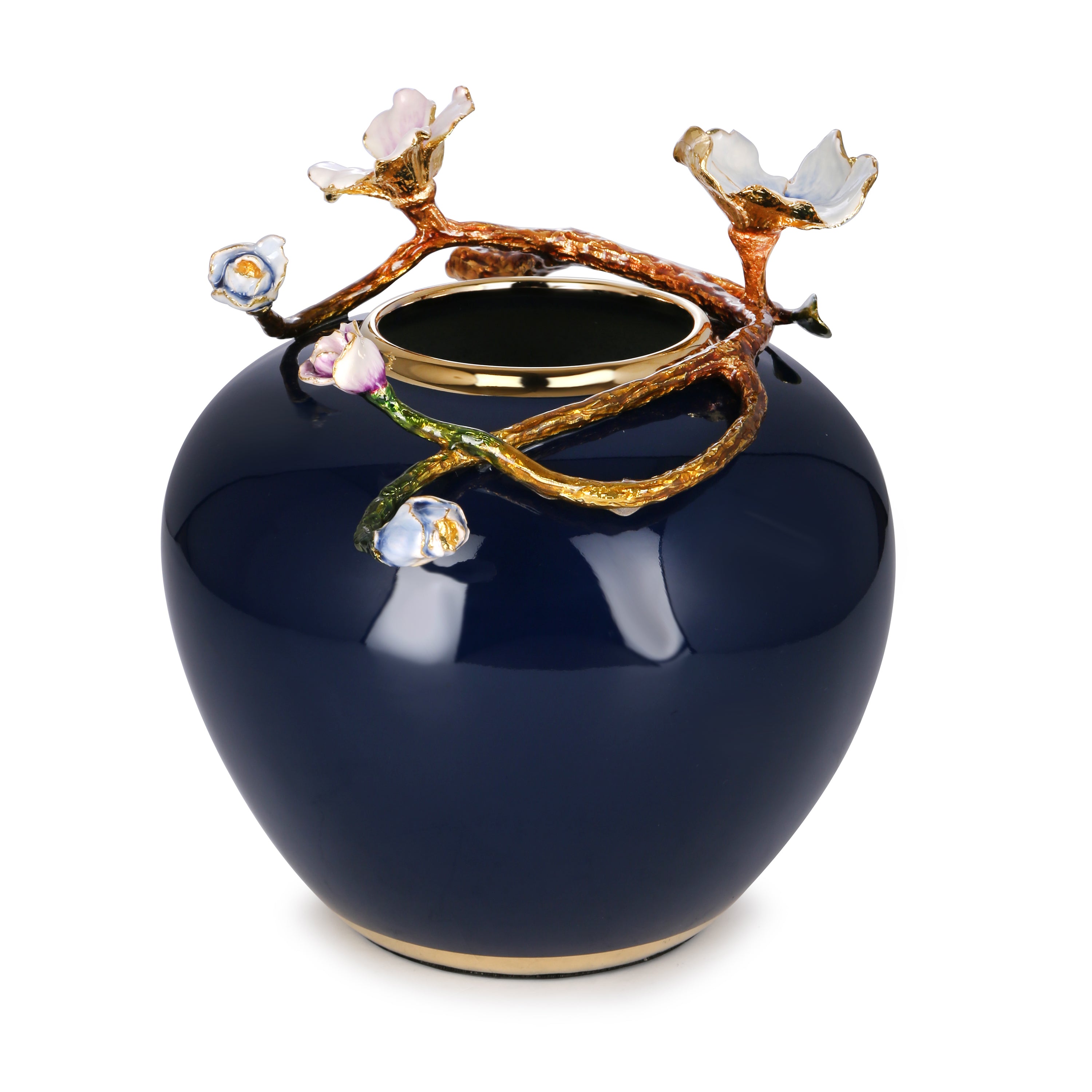 Meraki Blue Desiger Vase (ROUND) (H-24CM)