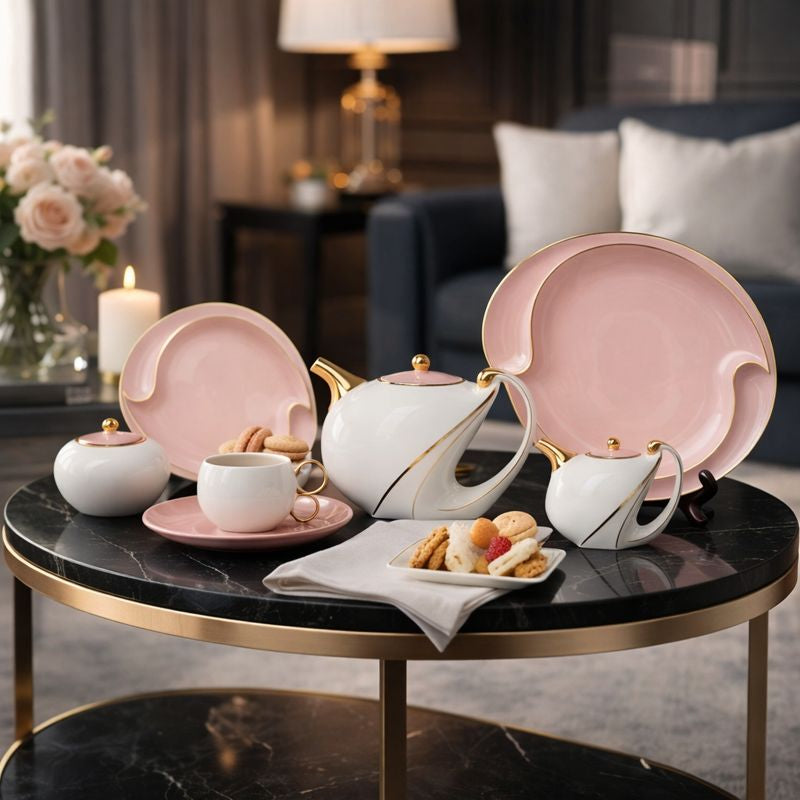 Luxury Tea set Peach