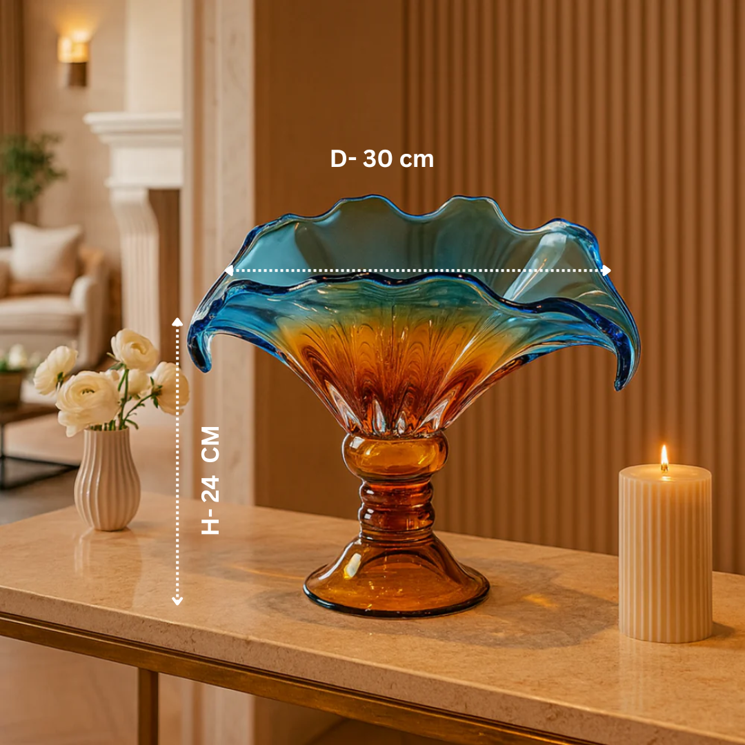 Crystal Wave Pedestal Bowl