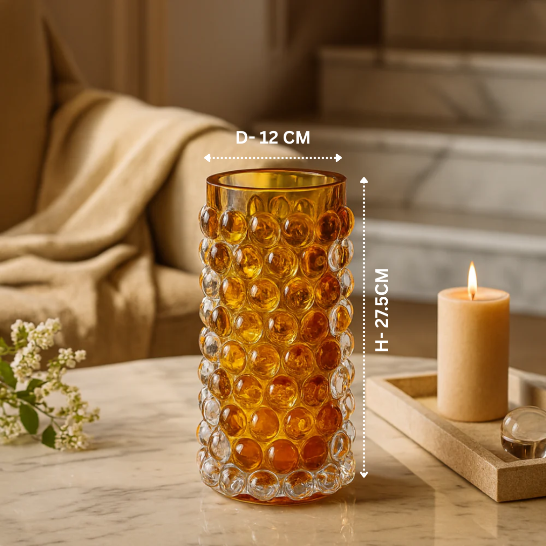 Crystal Golden Honeycomb Vase