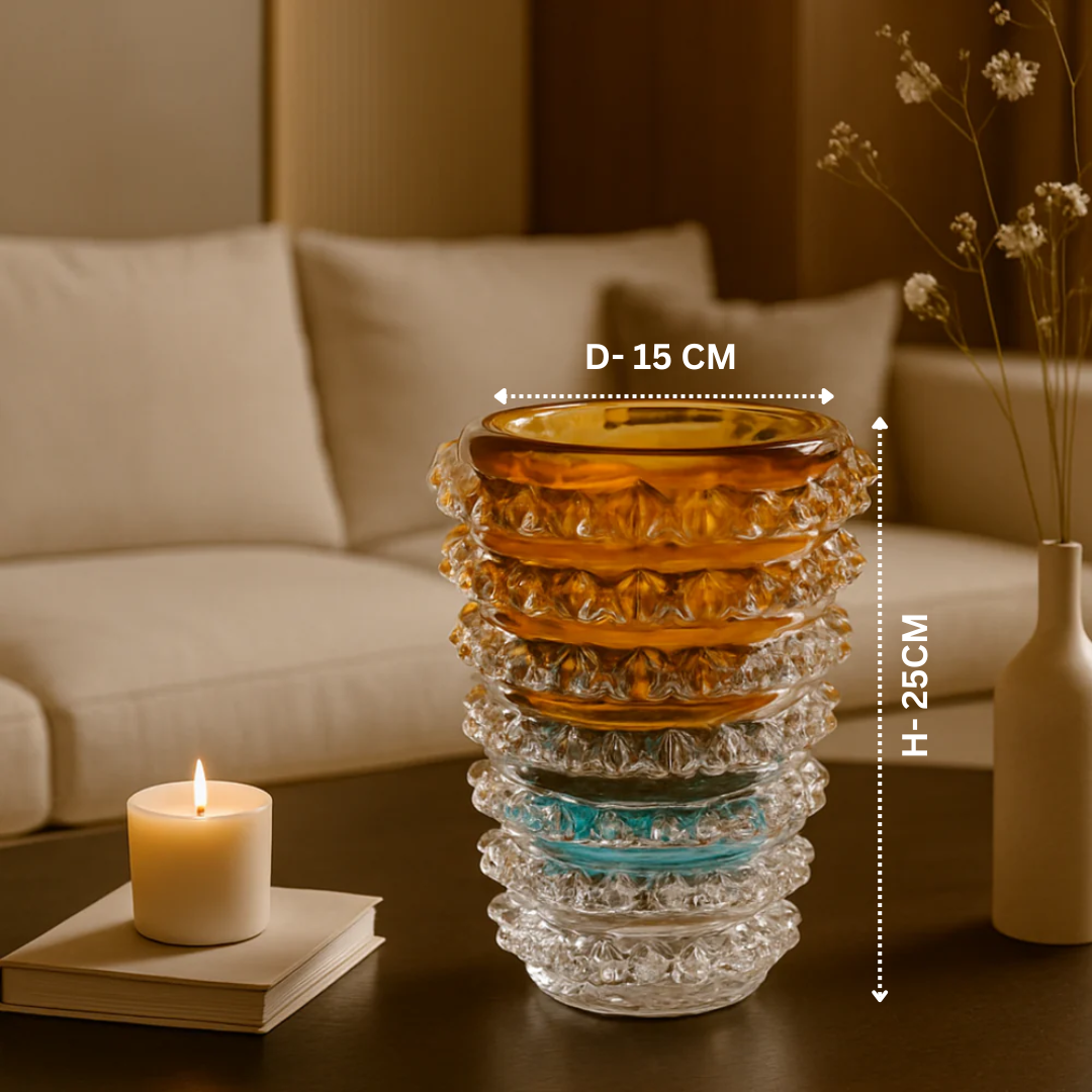 Crystal Golden Cascade Vase