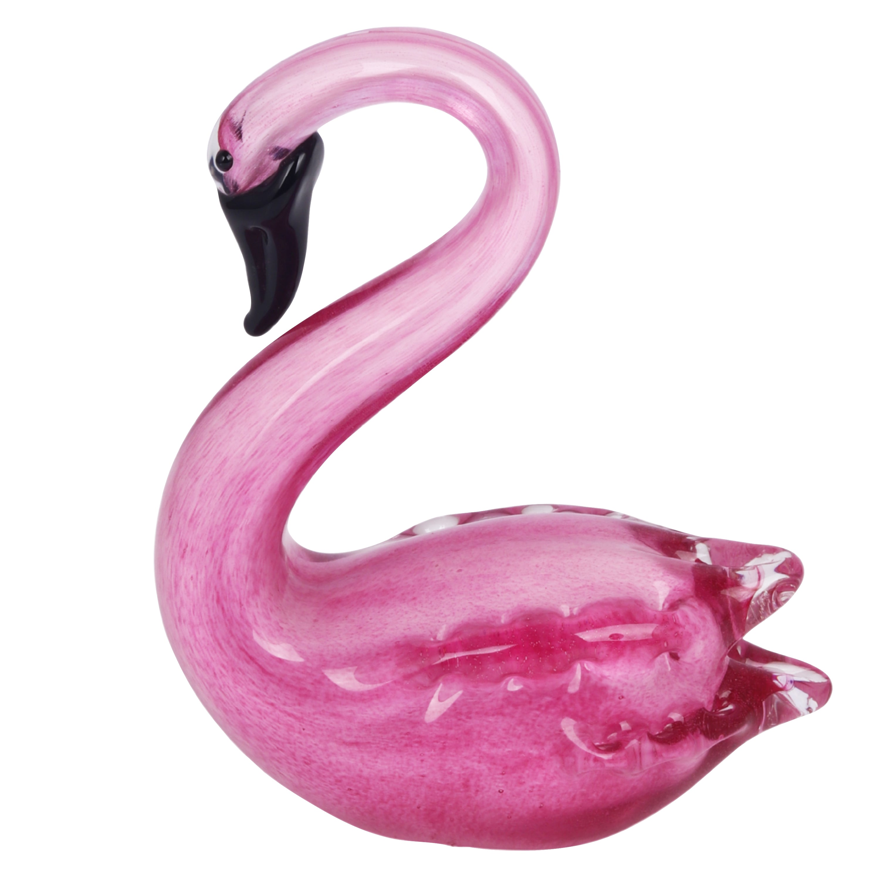 Crystal Curved Flamingo Figurine