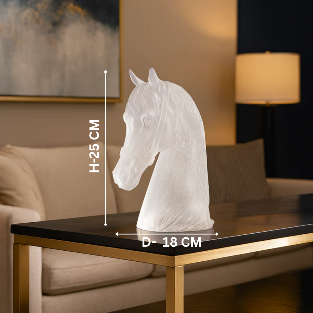 Crystal Clear Horse Head Sculpture